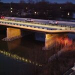 Logan st bridge at night