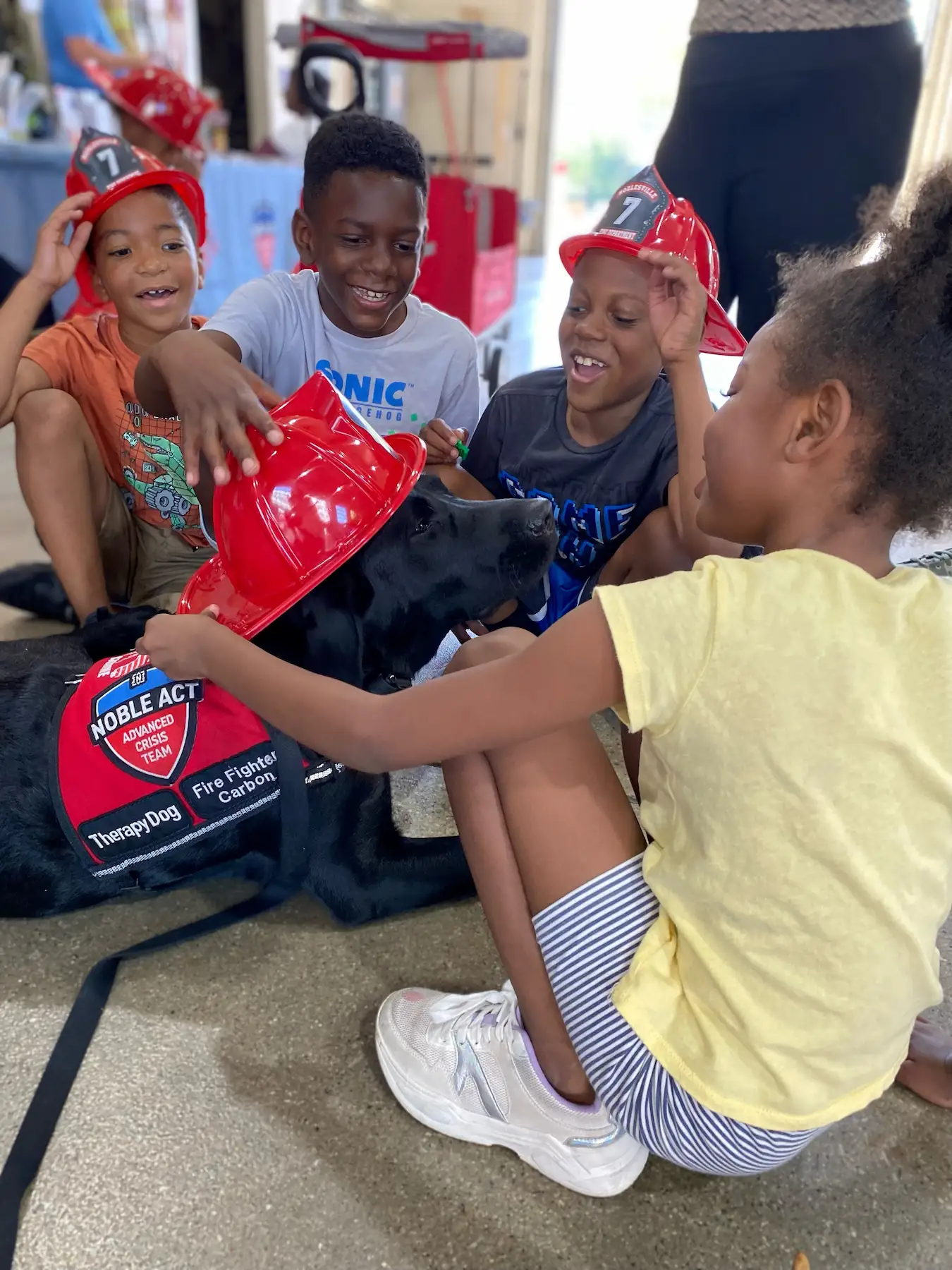 Noblesville public safety fd children and dog