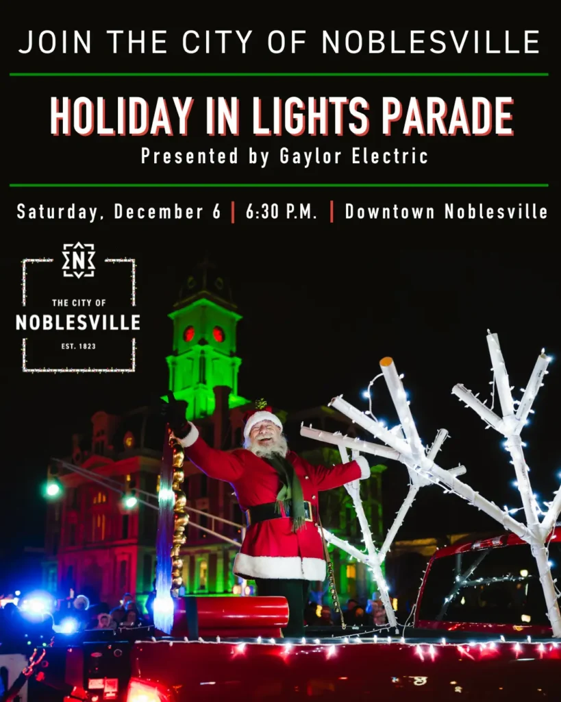 Holiday in lights parade flyer